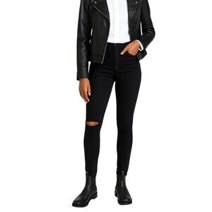 Reformation High & Skinny Jeans Faded Black Women’s Size 25 Destroyed Denim